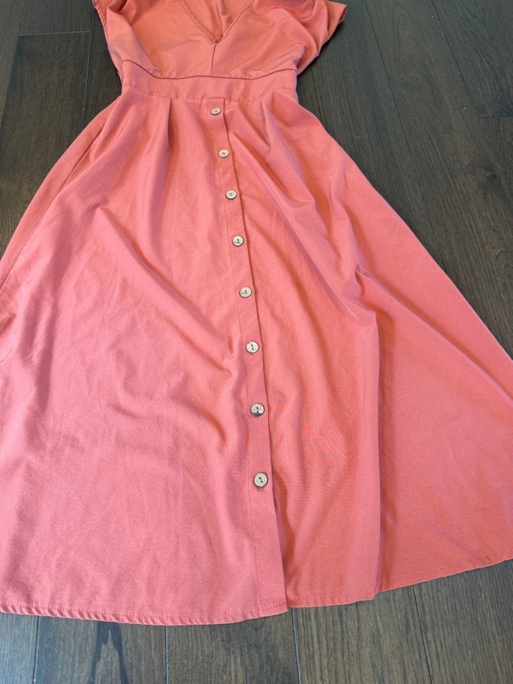 Temu V-Neck Button Waist Dress Medium - C19-033 - Picture 4 of 8
